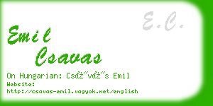 emil csavas business card